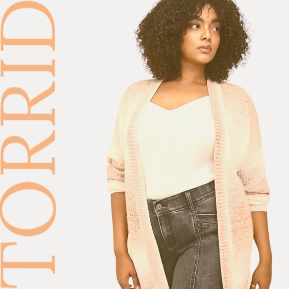 TORRID New Plus Size Chunky Knit Two Toned Cardigan.
